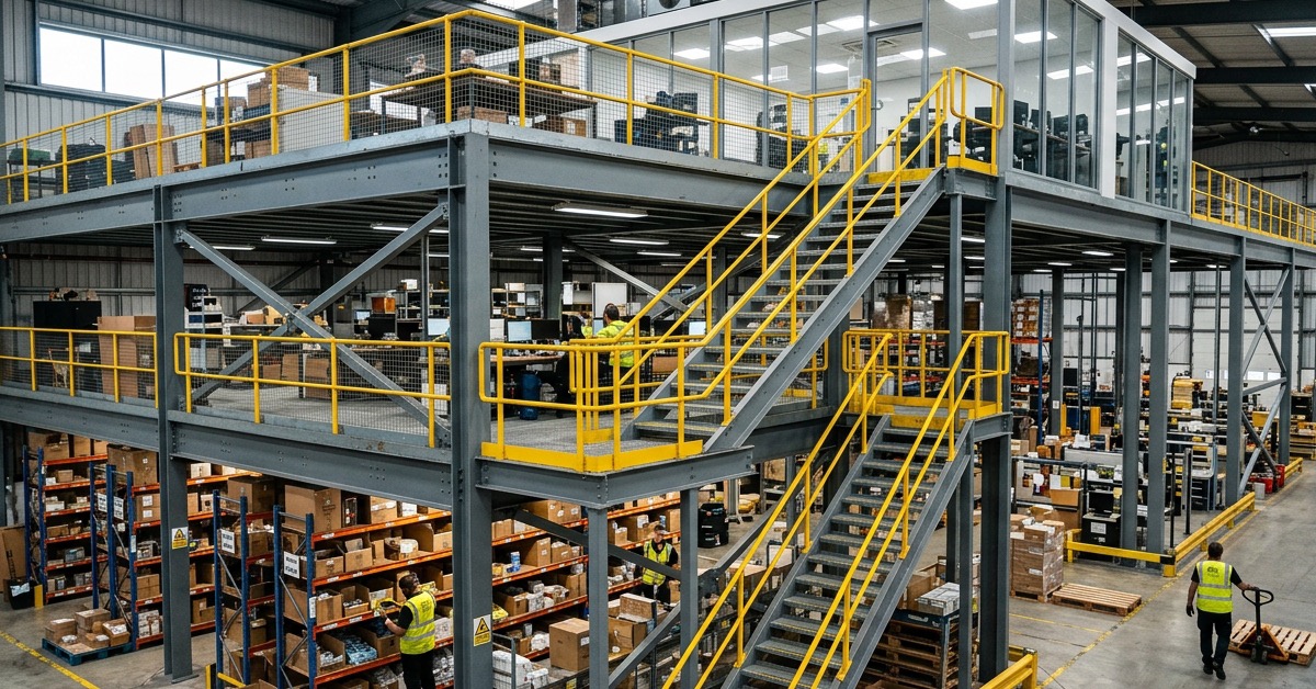 Industrial mezzanine floor and structural steel entrepiso Dexion